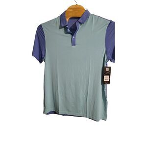 HEAD GOLF Mens Lotte Polo Shirt‎ Green/Purple Size XL Moisture Wicking